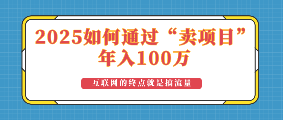 2025年如何通过“卖项目”实现100万收益：最具潜力的盈利模式解析-元数科技