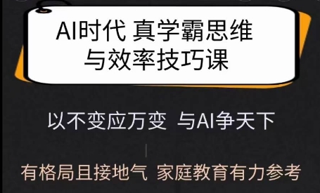 Ai时代真学霸思维与学习方法课，有格局且接地气，家庭教育有力参考-云创堂