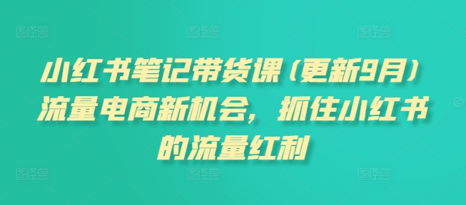 小红书笔记带货课(更新25年2月)流量电商新机会，抓住小红书的流量红利-云创堂