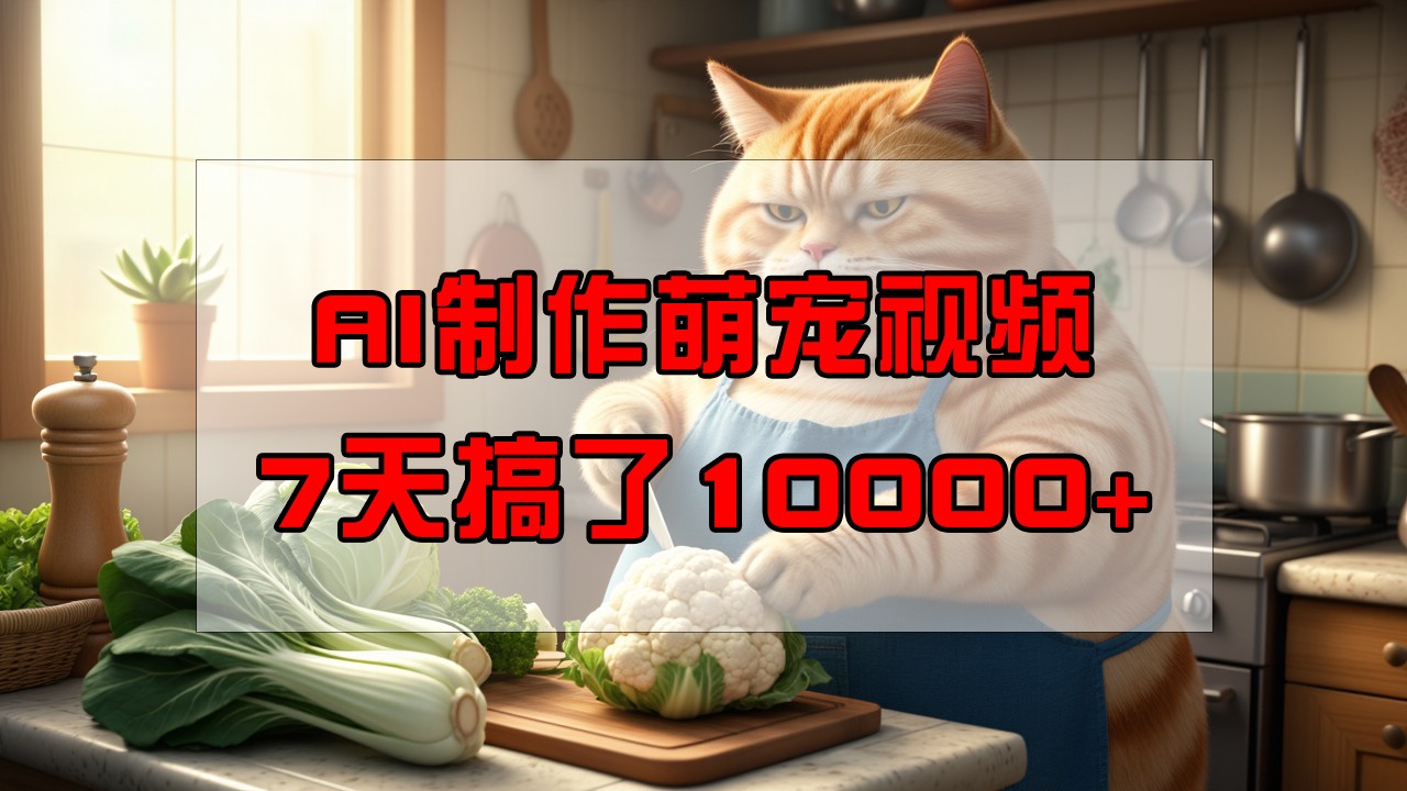 靠AI制作萌宠视频，7天搞了1万+，操作简单门槛低，有手机就行-云创堂
